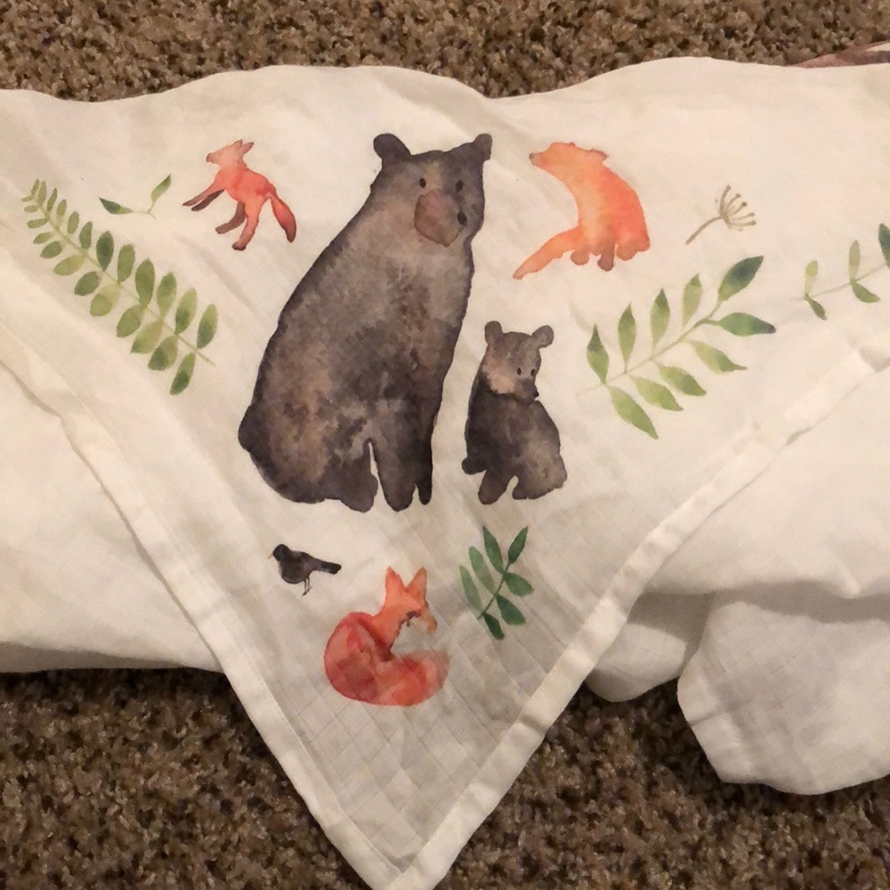 Mama bear and little one baby swaddle HAND MADE